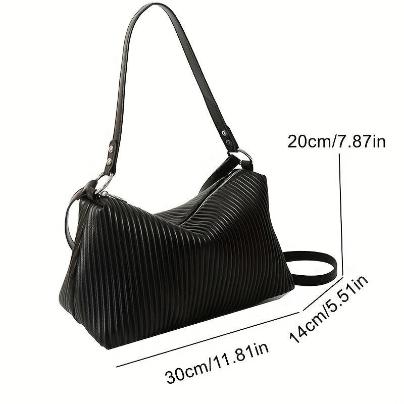 Ruched Quilted Crossbody Bag Large Capacity Hobo Bag