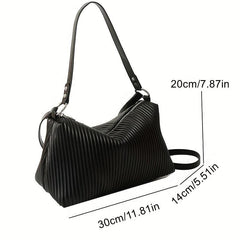 Ruched Quilted Crossbody Bag Large Capacity Hobo Bag