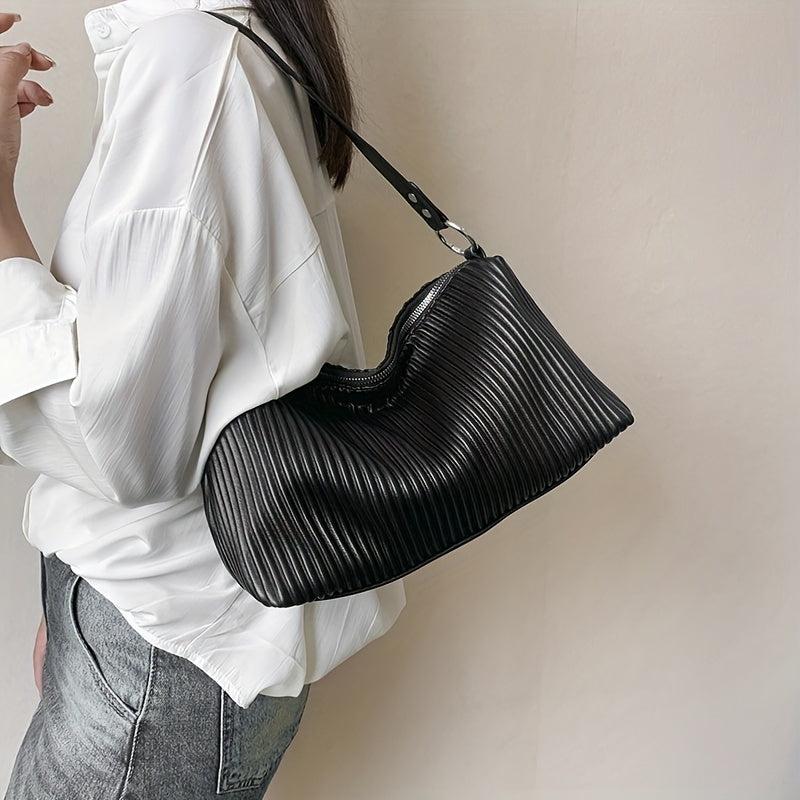 Ruched Quilted Crossbody Bag Large Capacity Hobo Bag