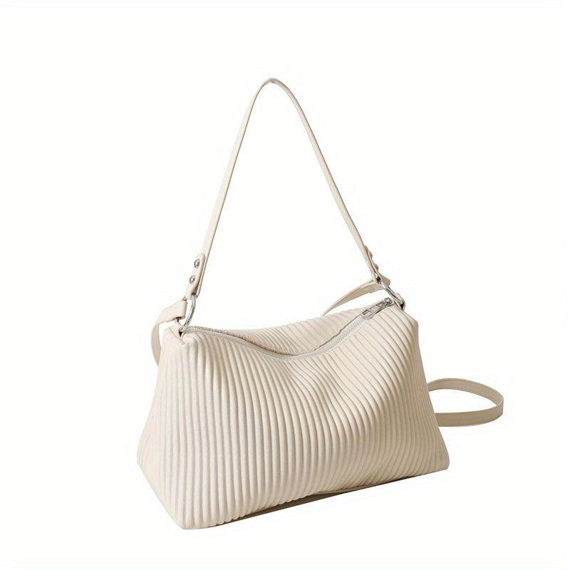 Ruched Quilted Crossbody Bag Large Capacity Hobo Bag