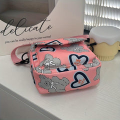 Mini Cartoon Printed Crossbody Bag Nylon Shoulder Bag