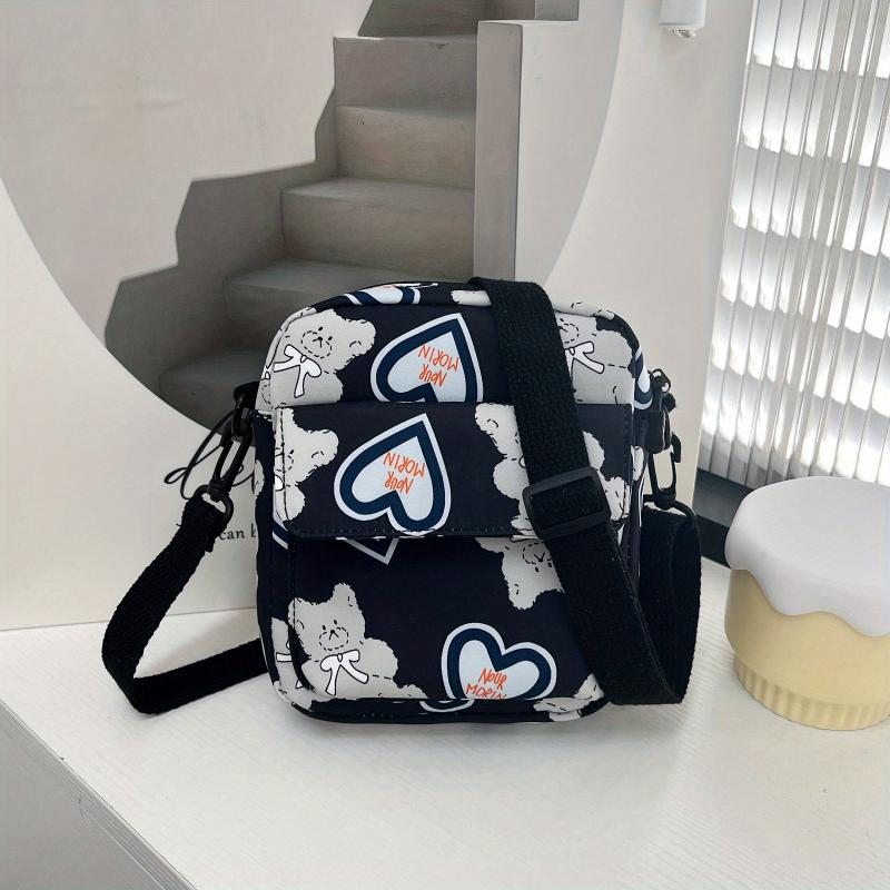 Mini Cartoon Printed Crossbody Bag Nylon Shoulder Bag
