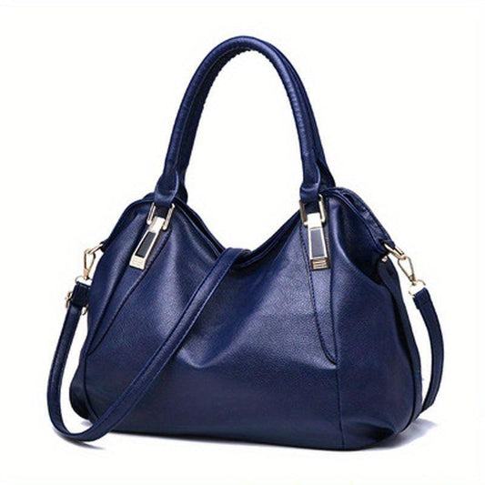 Classic Solid Shoulder Bag Vintage Minimalist Satchel Bag For Women