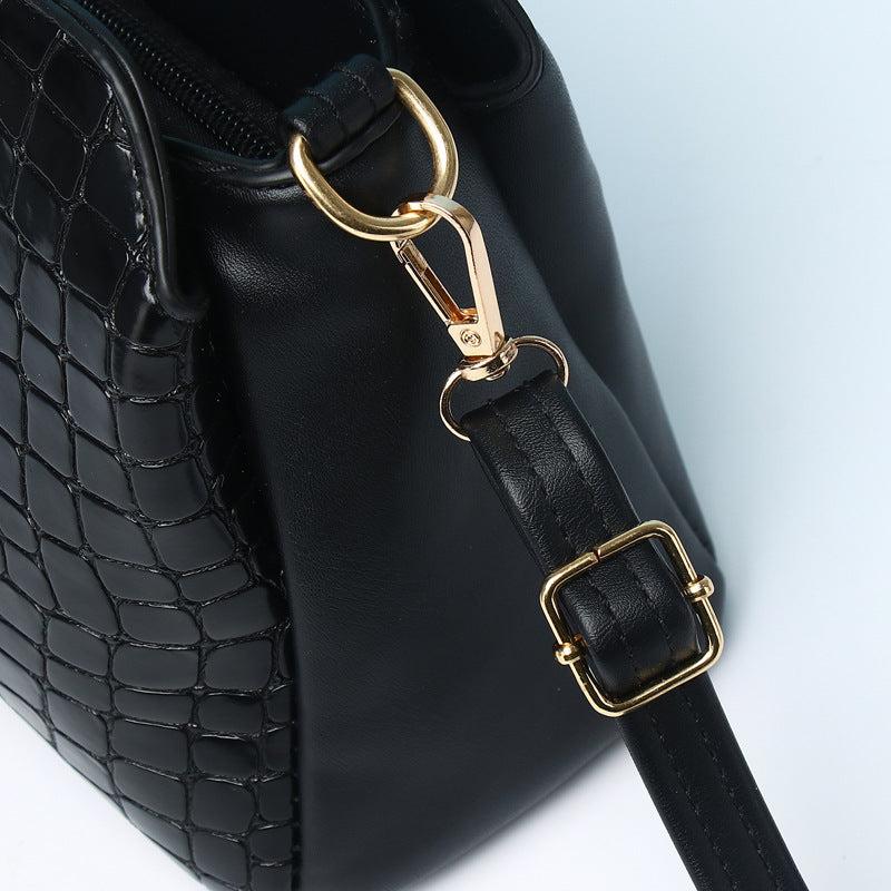 Leopard Embossed Crossbody Bag Glossy Shoulder Bag For Women Pockets Purses