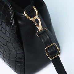 Leopard Embossed Crossbody Bag Glossy Shoulder Bag For Women Pockets Purses
