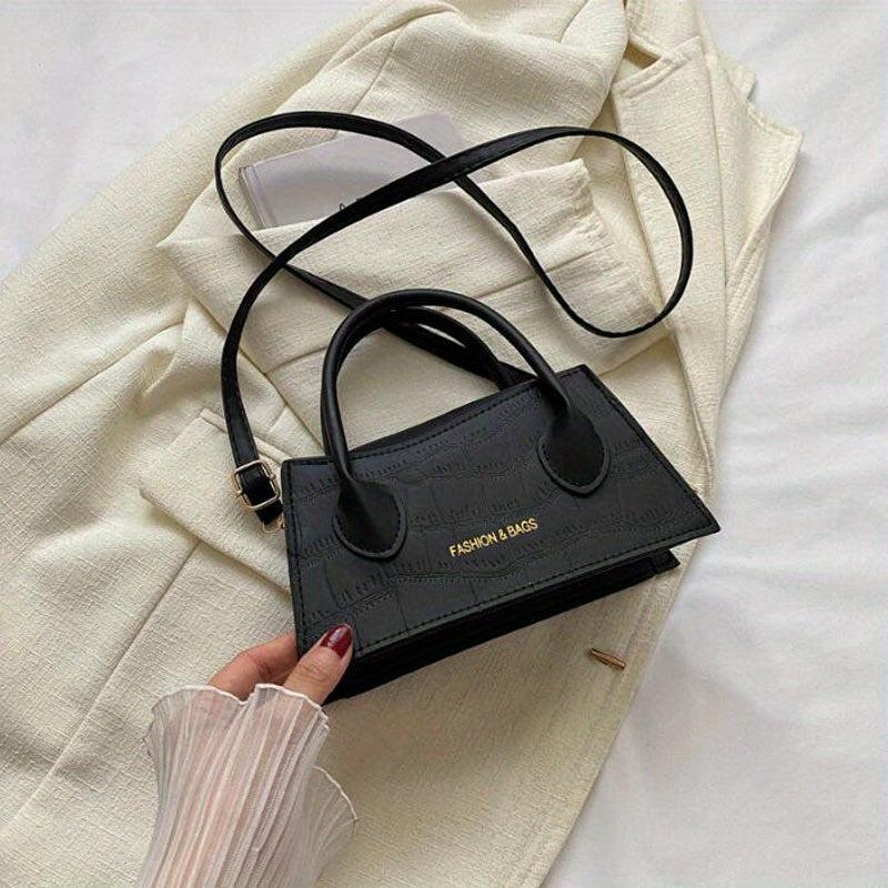 Crocodile Embossed Small Crossbody Bag