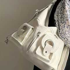Stylish Large Capacity Hobo Bag PU Shoulder Handbag