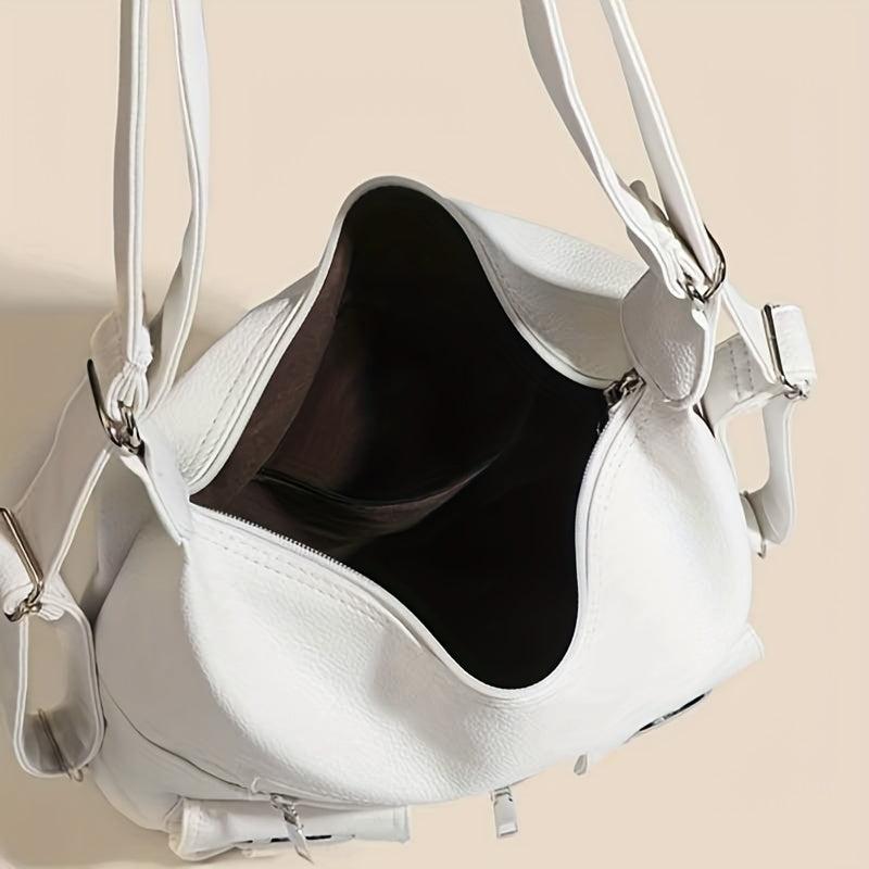 Stylish Large Capacity Hobo Bag PU Shoulder Handbag
