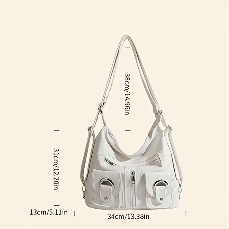 Stylish Large Capacity Hobo Bag PU Shoulder Handbag