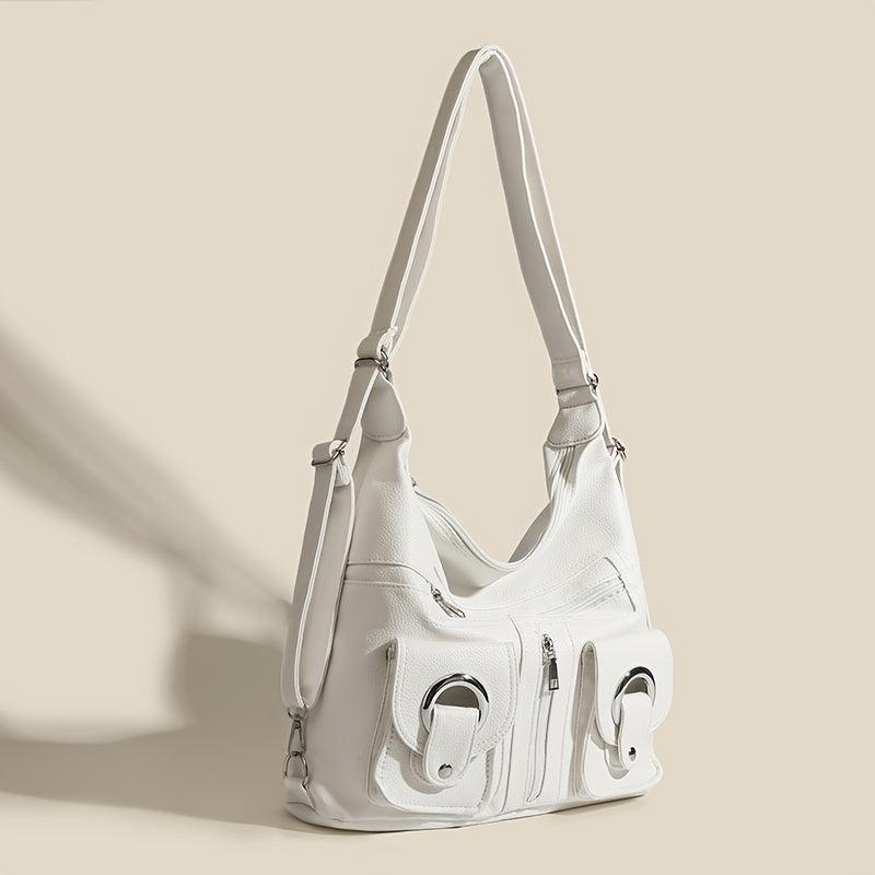 Stylish Large Capacity Hobo Bag PU Shoulder Handbag