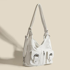 Stylish Large Capacity Hobo Bag PU Shoulder Handbag