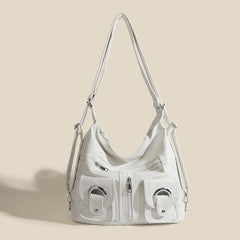 Stylish Large Capacity Hobo Bag PU Shoulder Handbag