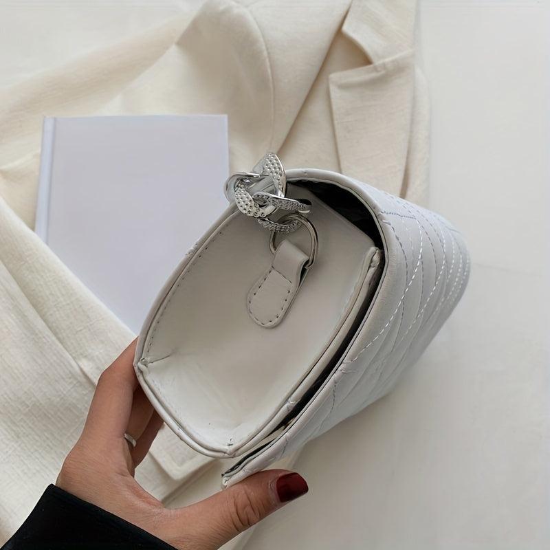 Geometric Embossed Shoulder Bag Stylish Handbag & Purse