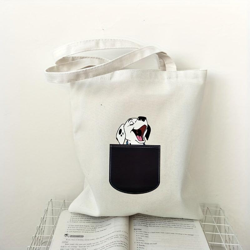 Dog Print Canvas Bag Eco friendly Shopping Bag
