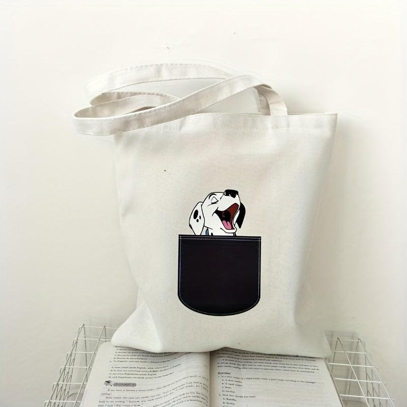 Dog Print Canvas Bag Eco friendly Shopping Bag