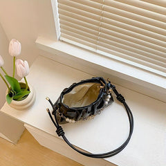 Chic Ruched Shoulder Bag Cloud Purse