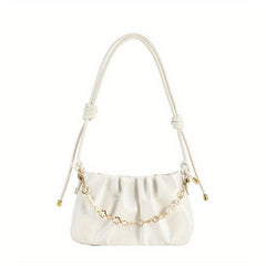 Chic Ruched Shoulder Bag Cloud Purse