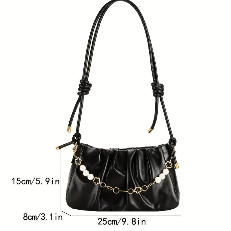 Chic Ruched Shoulder Bag Cloud Purse