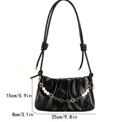 Chic Ruched Shoulder Bag Cloud Purse