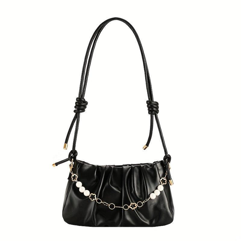 Chic Ruched Shoulder Bag Cloud Purse