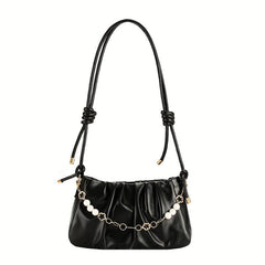 Chic Ruched Shoulder Bag Cloud Purse