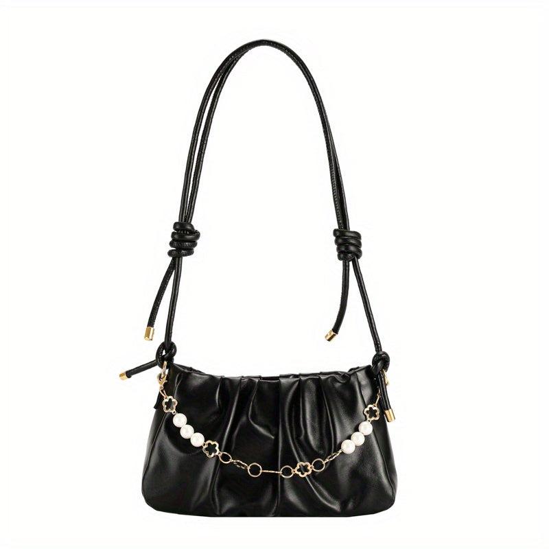Chic Ruched Shoulder Bag Cloud Purse