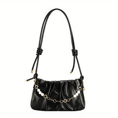 Chic Ruched Shoulder Bag Cloud Purse