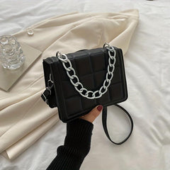 Plaid Pattern Square Bag Flap Crossbody Bag