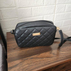 Minimalist Crossbody Bag Quilted Purse Argyle Pattern Solid Square Shoulder Bag