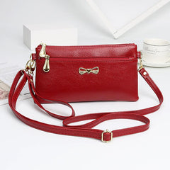 Bowknot Decor Square Bag Zipper Crossbody Bag Coin Purse