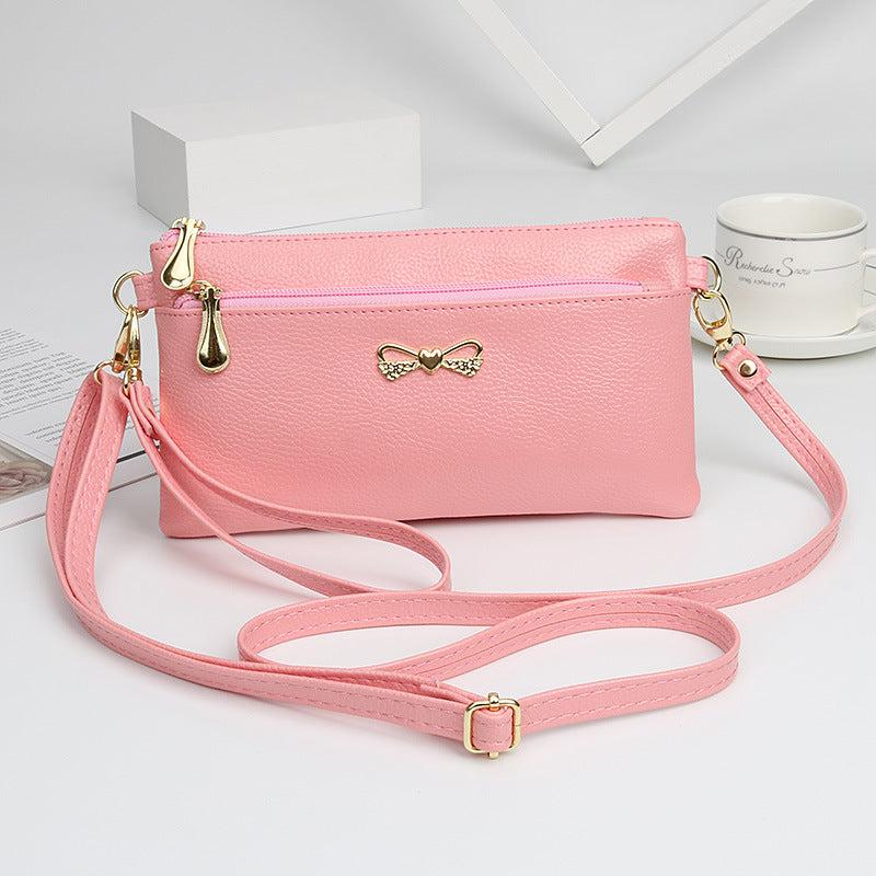 Bowknot Decor Square Bag Zipper Crossbody Bag Coin Purse