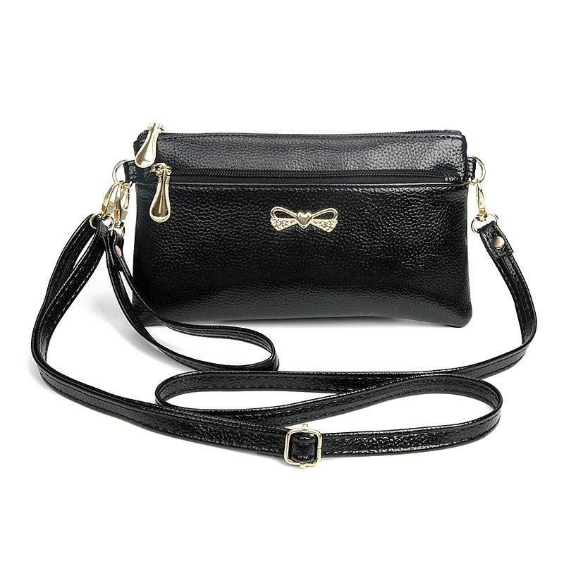 Bowknot Decor Square Bag Zipper Crossbody Bag Coin Purse