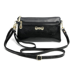 Bowknot Decor Square Bag Zipper Crossbody Bag Coin Purse