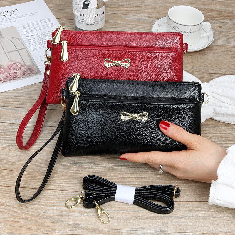 Bowknot Decor Square Bag Zipper Crossbody Bag Coin Purse