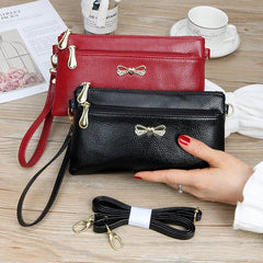 Bowknot Decor Square Bag Zipper Crossbody Bag Coin Purse