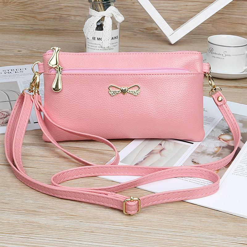 Bowknot Decor Square Bag Zipper Crossbody Bag Coin Purse