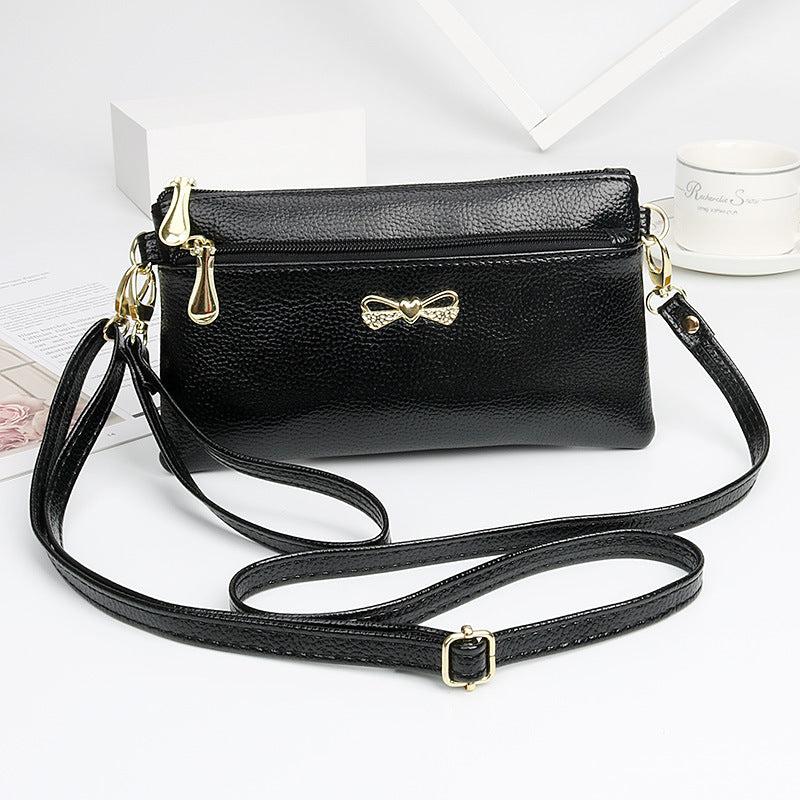 Bowknot Decor Square Bag Zipper Crossbody Bag Coin Purse