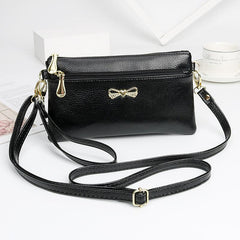 Bowknot Decor Square Bag Zipper Crossbody Bag Coin Purse