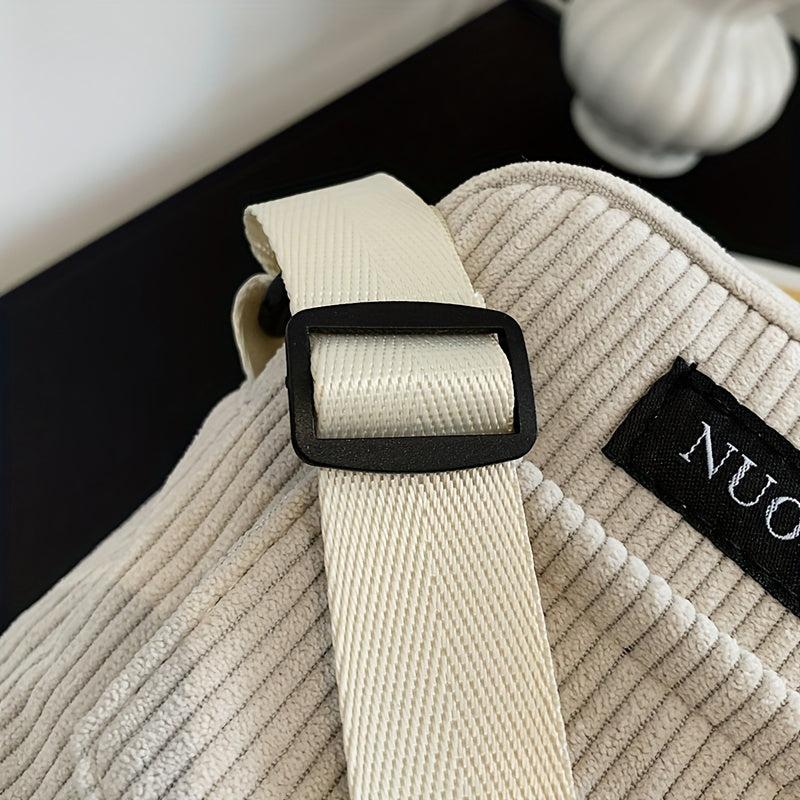 Mini Striped Square Crossbody Bag Nylon Lightweight Textured Bag
