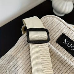 Mini Striped Square Crossbody Bag Nylon Lightweight Textured Bag