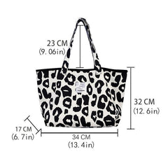 Leopard Pattern Tote Bag Women's Large Shoulder Shopper Purse