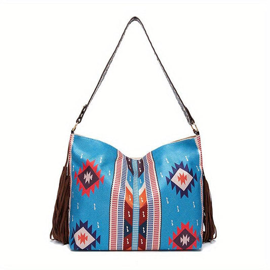 Vintage Hobo Shoulder Bag with Tassel Decor for Work