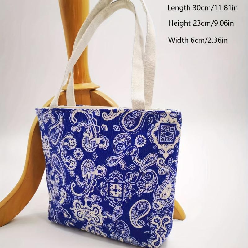 Vintage Paisley Flower Pattern Shoulder Bag Lightweight Handbag
