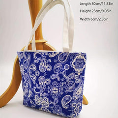 Vintage Paisley Flower Pattern Shoulder Bag Lightweight Handbag