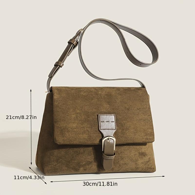 Vintage Square Shoulder Bag Large Capacity Classic Retro Bag