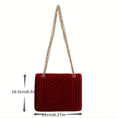 Chevron Quilted Shoulder Bag Classic Evening Crossbody Bag Women's Handbag