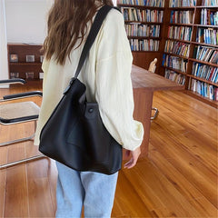 Casual Minimalist Shoulder Bag Large Capacity Soft PU Leather Bag
