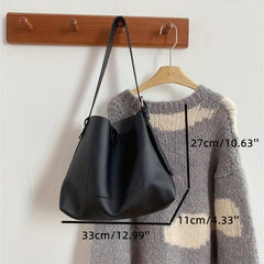 Casual Minimalist Shoulder Bag Large Capacity Soft PU Leather Bag