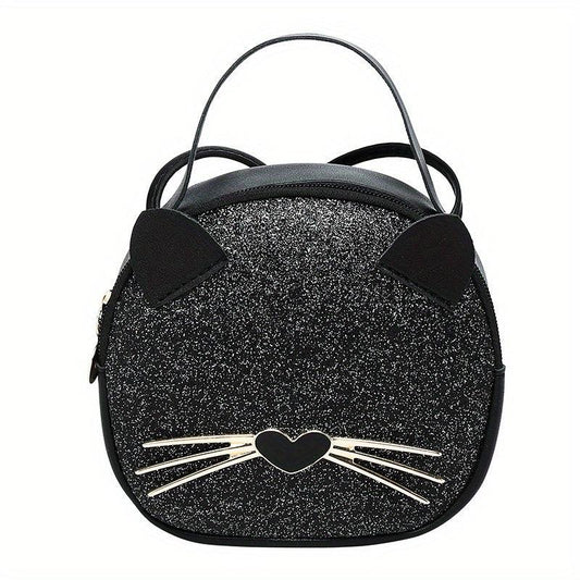 Stylish Cat Round Shoulder Bag Crossbody Purse for Shopping