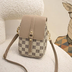 Plaid Print Crossbody Bag Vintage Phone Bag